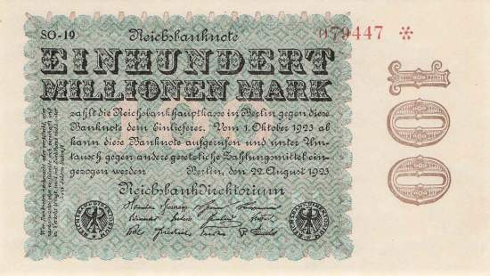 100 Millionen Mark 1923